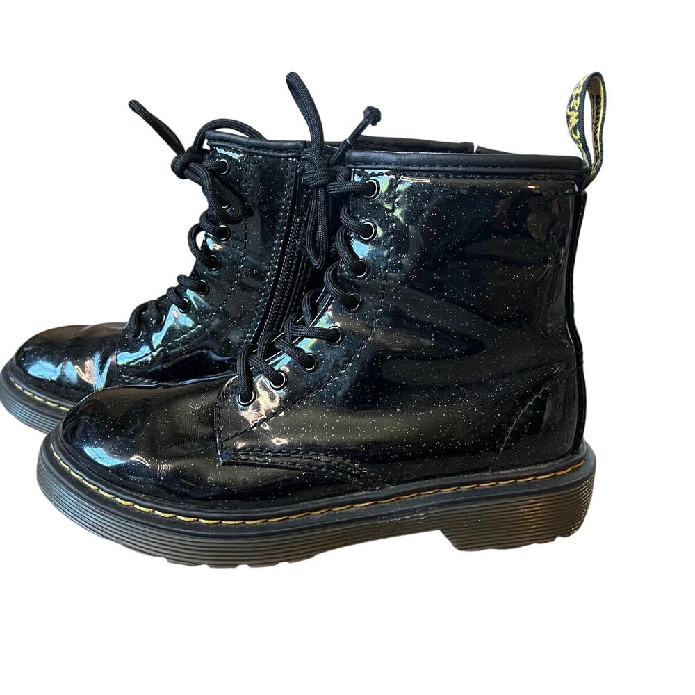 Youth Dr. Martens Junior 1460 Glitter Lace Up Boot, Size 2, Black Cosmic Glitter
